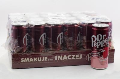 Напиток б/а газ. Dr.Pepper STRAWBERRIES & CREAM (Польша) 330мл ж/б